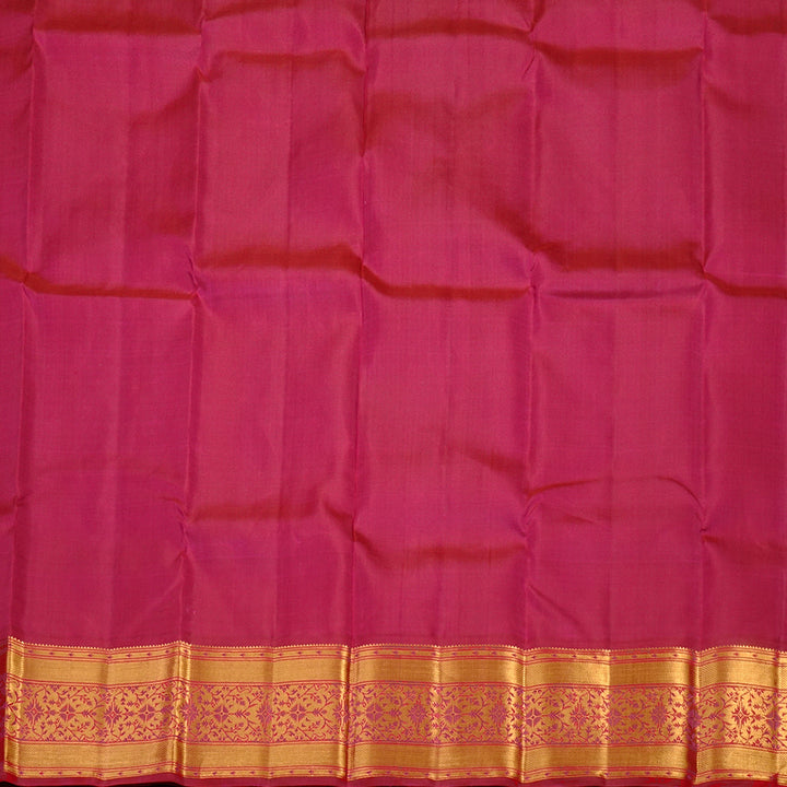 Hayagrivas Handloom Kanjivaram Pattu Pavadai in luxurious Peacock Blue with Deep Pink KBE552F26-1