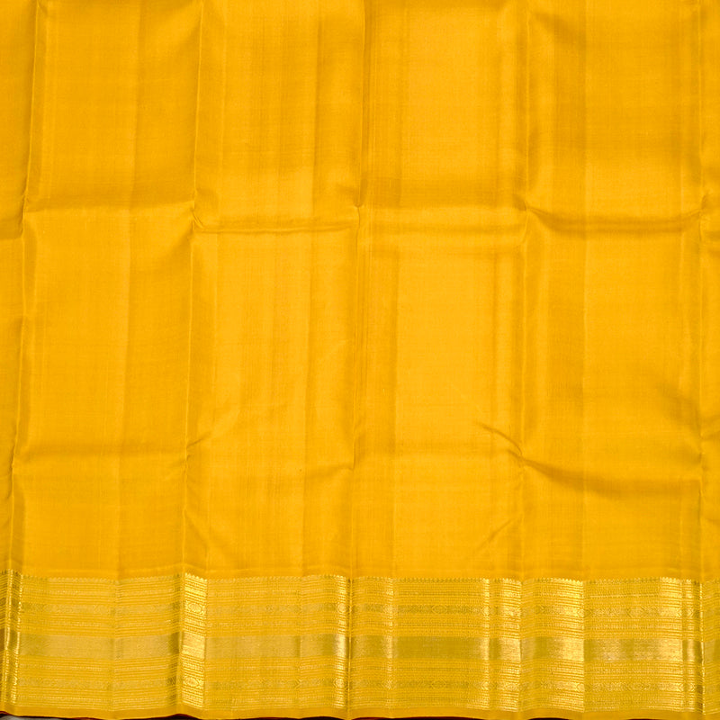 Hayagrivas Handloom Kanjivaram Pattu Pavadai in Magenta with Mango Yellow KBE552F31-1