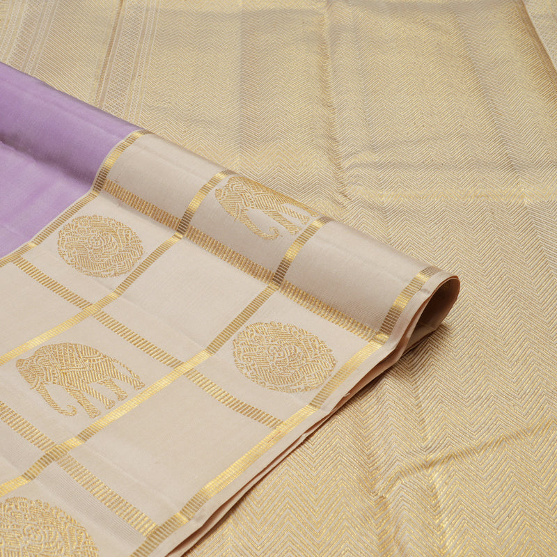 Hayagrivas Handloom Pure Kanjivaram Silk Saree in Graceful Lavender KBE552F5-1