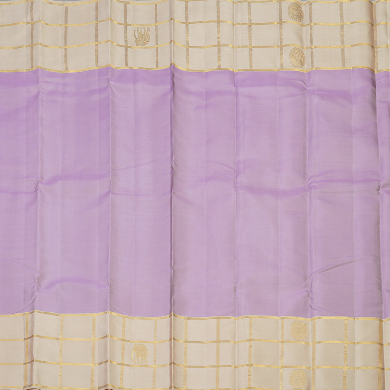 Hayagrivas Handloom Pure Kanjivaram Silk Saree in Graceful Lavender KBE552F5-1
