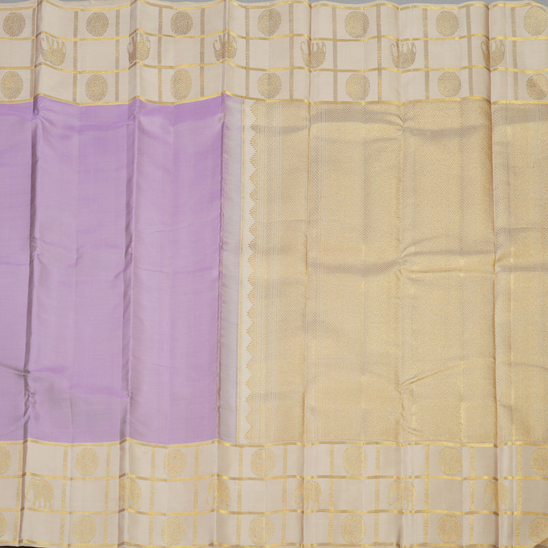 Hayagrivas Handloom Pure Kanjivaram Silk Saree in Graceful Lavender KBE552F5-1