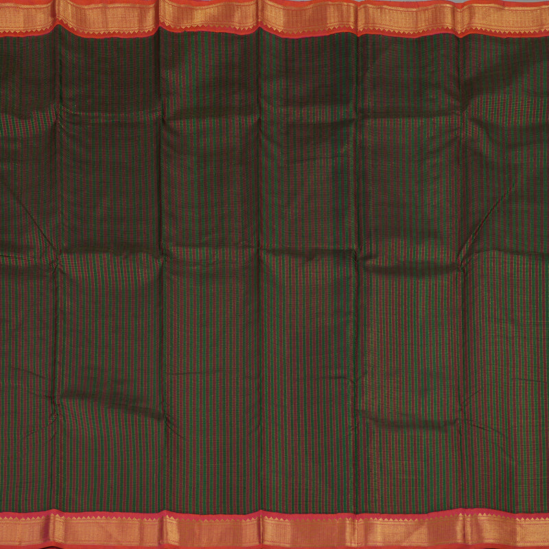 Hayagrivas Handloom Multicolour Kanjivaram Silk Saree with Orangish-Pink Border KBE554F5-1