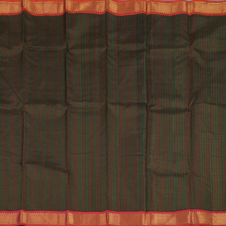 Hayagrivas Handloom Multicolour Kanjivaram Silk Saree with Orangish-Pink Border KBE554F5-1