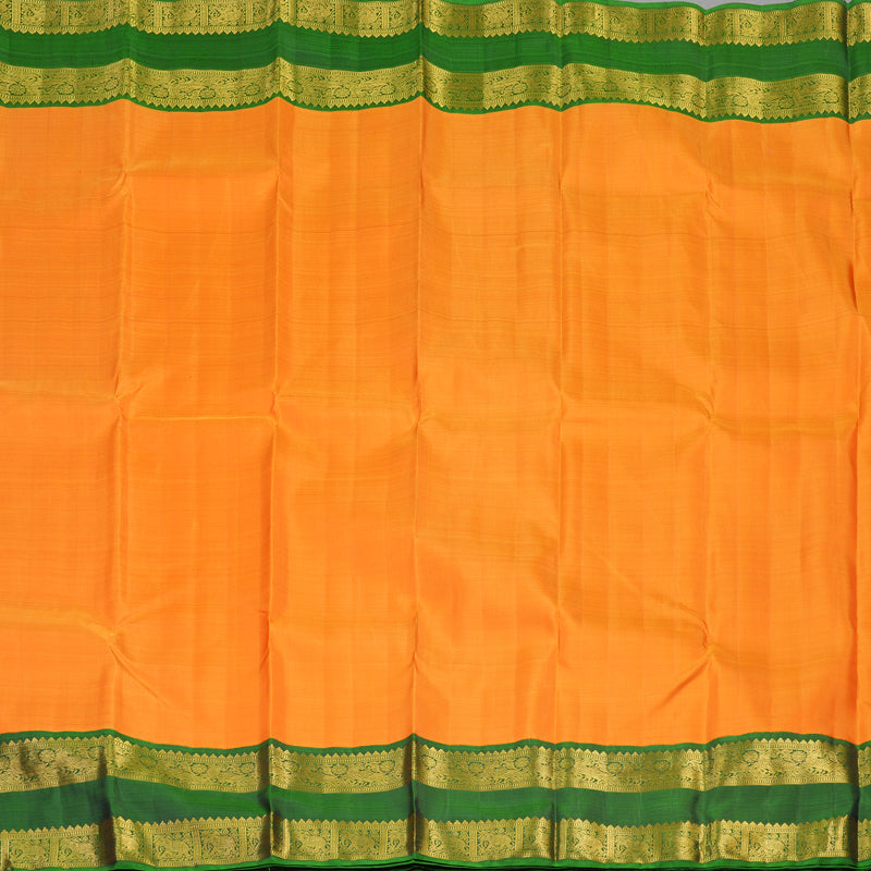 Hayagrivas Handloom Pure Kanjivaram Silk Saree in Striking Mango Yellow KBE558F1-1