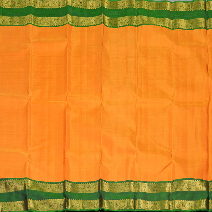 Hayagrivas Handloom Pure Kanjivaram Silk Saree in Striking Mango Yellow KBE558F1-1