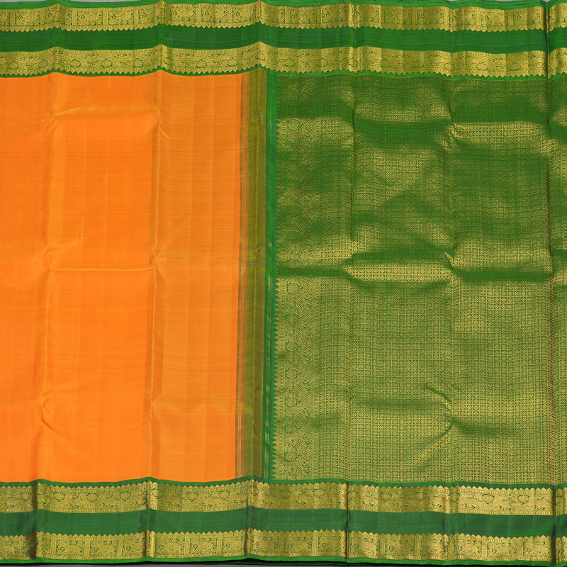 Hayagrivas Handloom Pure Kanjivaram Silk Saree in Striking Mango Yellow KBE558F1-1