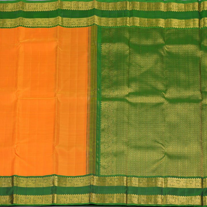 Hayagrivas Handloom Pure Kanjivaram Silk Saree in Striking Mango Yellow KBE558F1-1