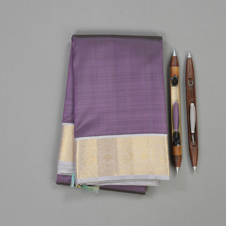 Hayagrivas Handloom Pure Kanjivaram Silk Saree in Lustrous Lavender KBE558F2-2