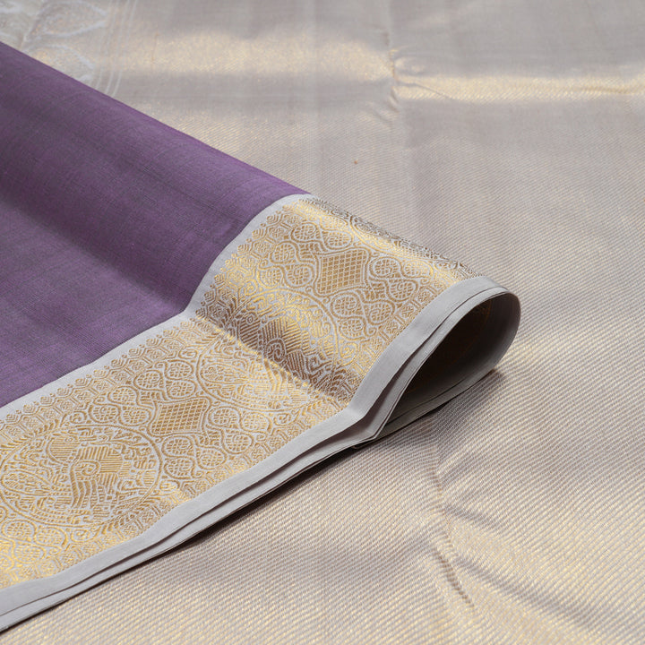 Hayagrivas Handloom Pure Kanjivaram Silk Saree in Lustrous Lavender KBE558F2-2