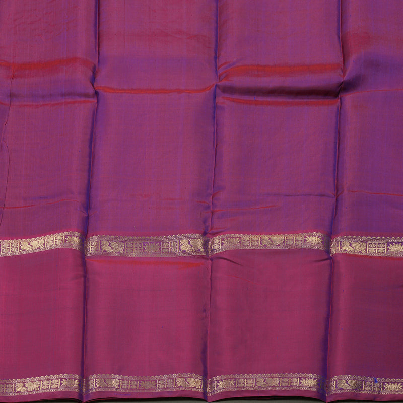 Hayagrivas Handloom Kanjivaram silk saree in Blue with wine maroon Rettapet  KBE55D3-3