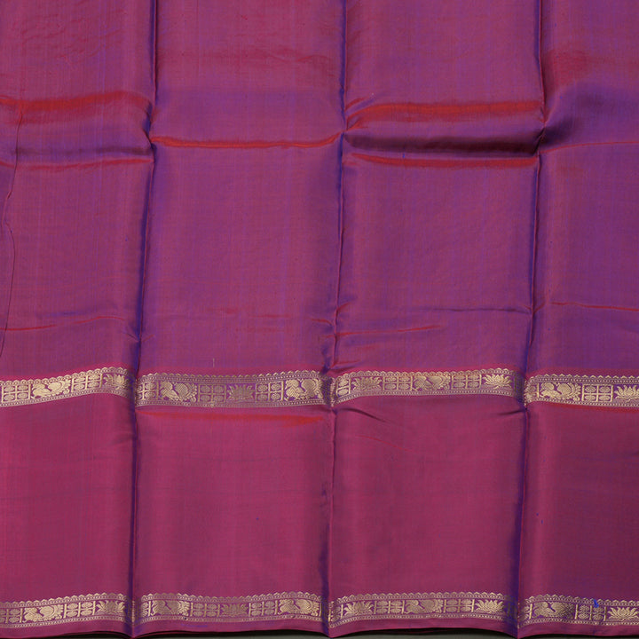 Hayagrivas Handloom Kanjivaram silk saree in Blue with wine maroon Rettapet  KBE55D3-3