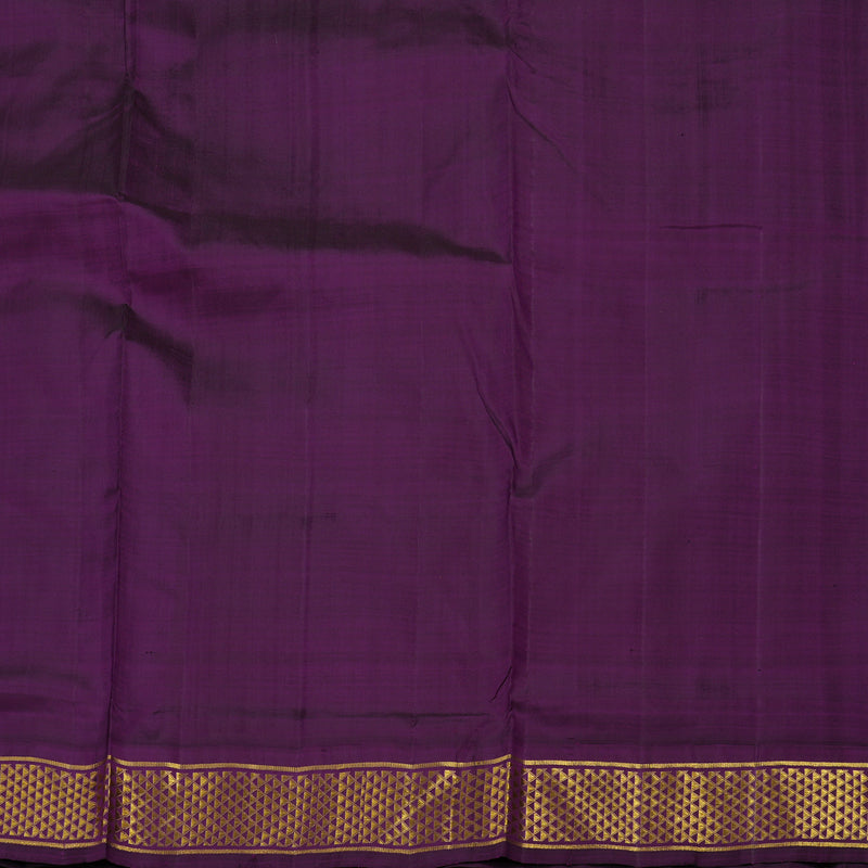 Hayagrivas Handloom Sandal Ten Yards Kanjivaram Silk Saree with Deep Violet Border KBE561F12-4