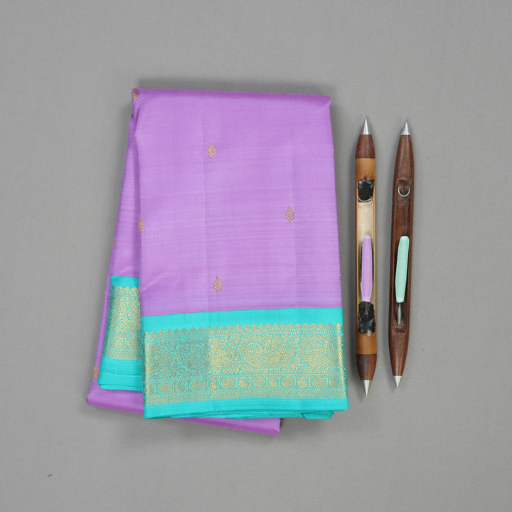 Hayagrivas Handloom Pure Kanjivaram Silk Saree in Dreamy Lavender KBE561F5-1