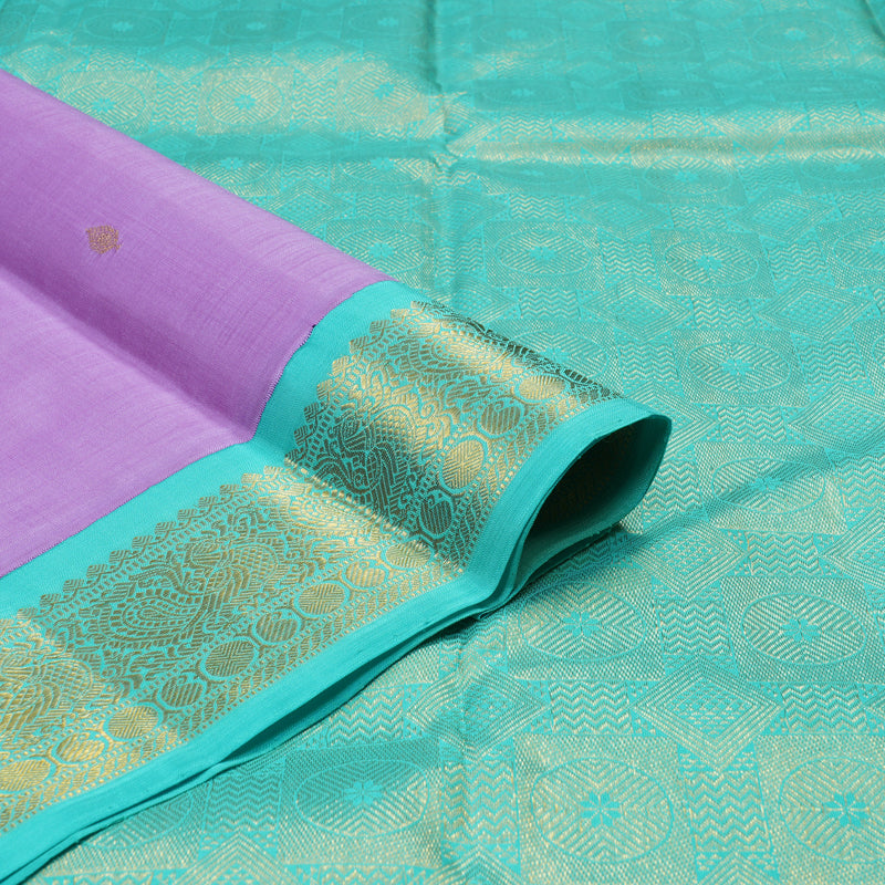 Hayagrivas Handloom Pure Kanjivaram Silk Saree in Dreamy Lavender KBE561F5-1