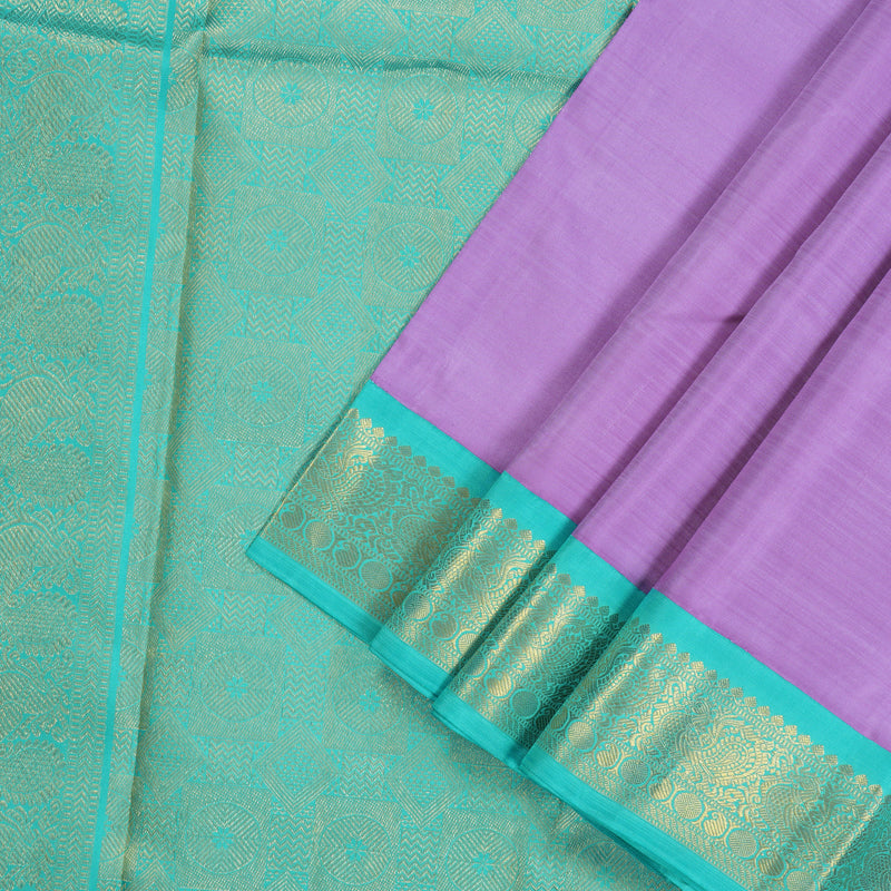 Hayagrivas Handloom Pure Kanjivaram Silk Saree in Dreamy Lavender KBE561F5-1