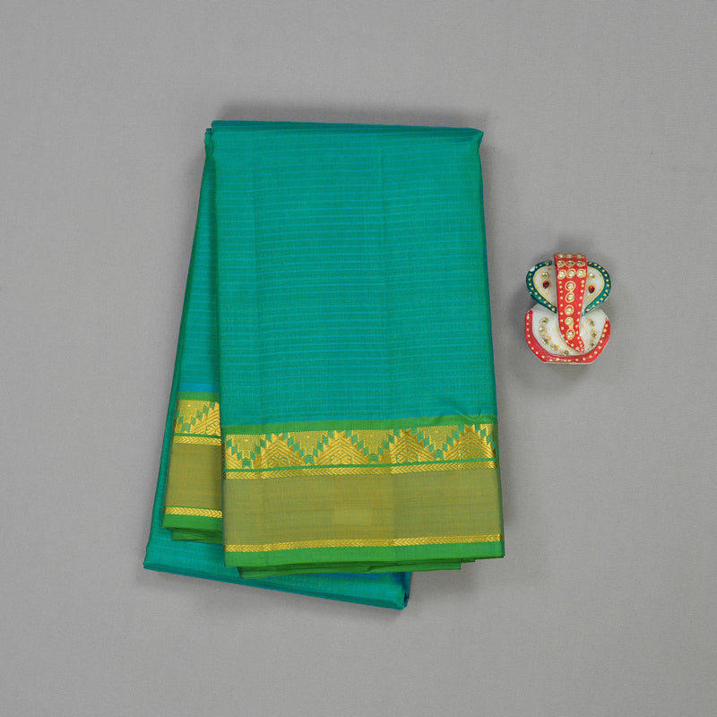 Hayagrivas Handloom Pure Kanjivaram Silk Saree in Mesmerising Sea Blue KBE563F1-20