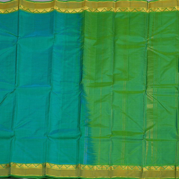 Hayagrivas Handloom Pure Kanjivaram Silk Saree in Mesmerising Sea Blue KBE563F1-20