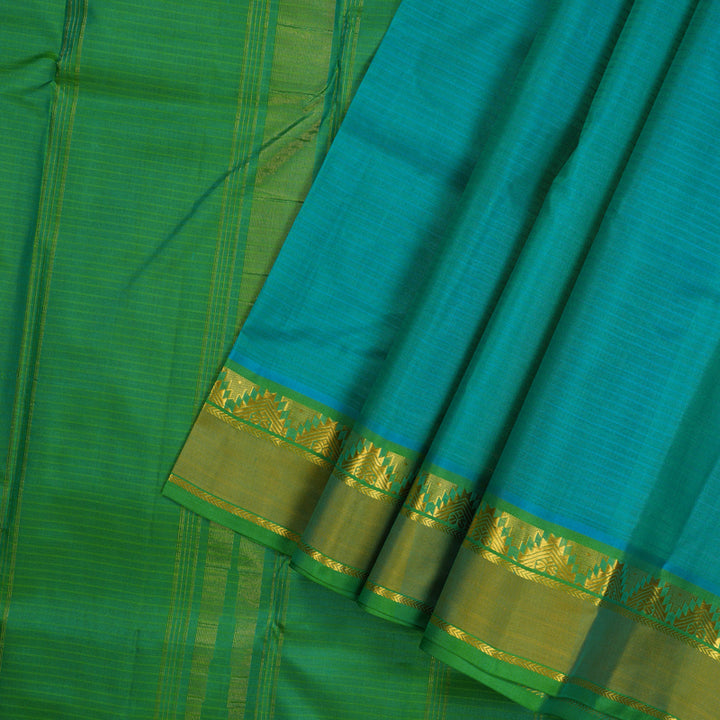 Hayagrivas Handloom Pure Kanjivaram Silk Saree in Mesmerising Sea Blue KBE563F1-20