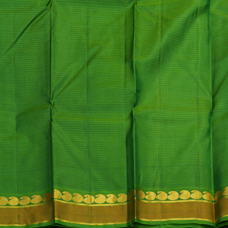 Hayagrivas Handloom Pure Kanjivaram Silk Saree in Striking Bottle Green KBE563F1-30