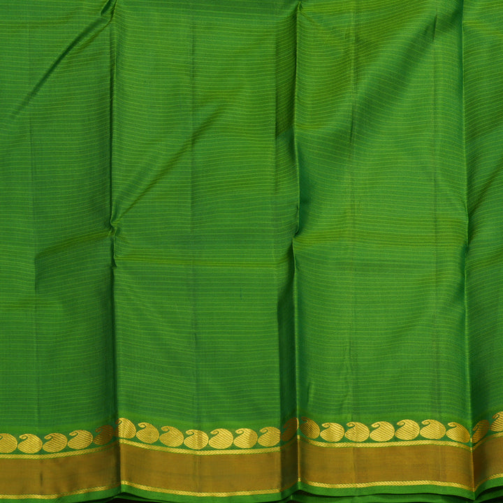 Hayagrivas Handloom Pure Kanjivaram Silk Saree in Striking Bottle Green KBE563F1-30