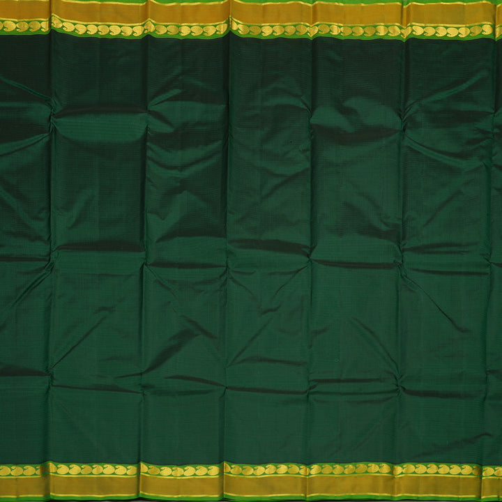 Hayagrivas Handloom Pure Kanjivaram Silk Saree in Striking Bottle Green KBE563F1-30