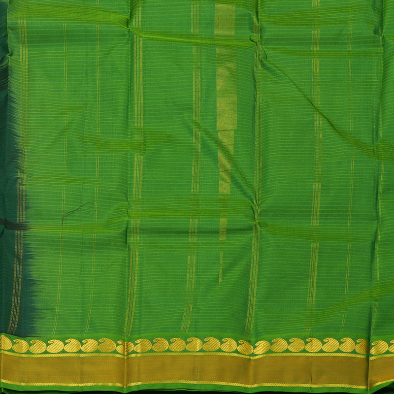 Hayagrivas Handloom Pure Kanjivaram Silk Saree in Striking Bottle Green KBE563F1-30