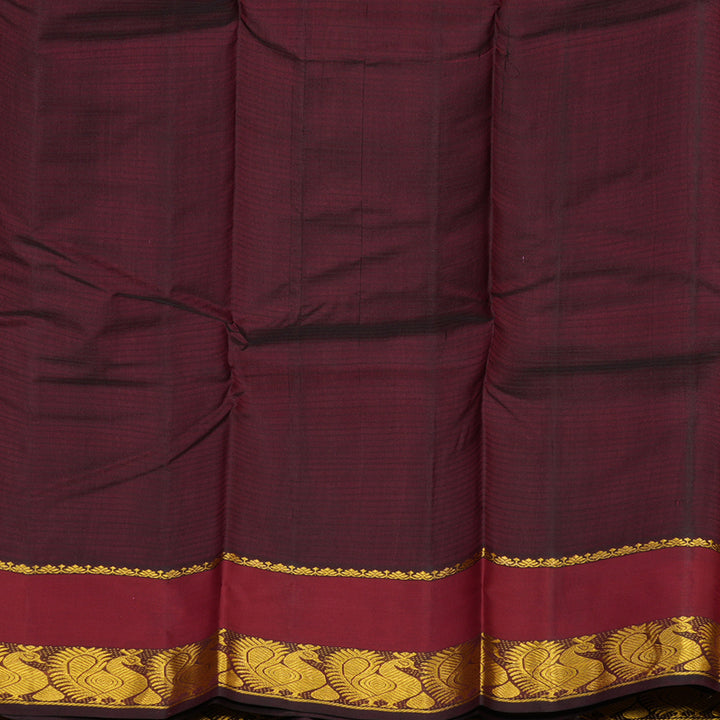 Hayagrivas Handloom Pure Kanjivaram Silk Saree in Vivid Rust Orange KBE563F2-1