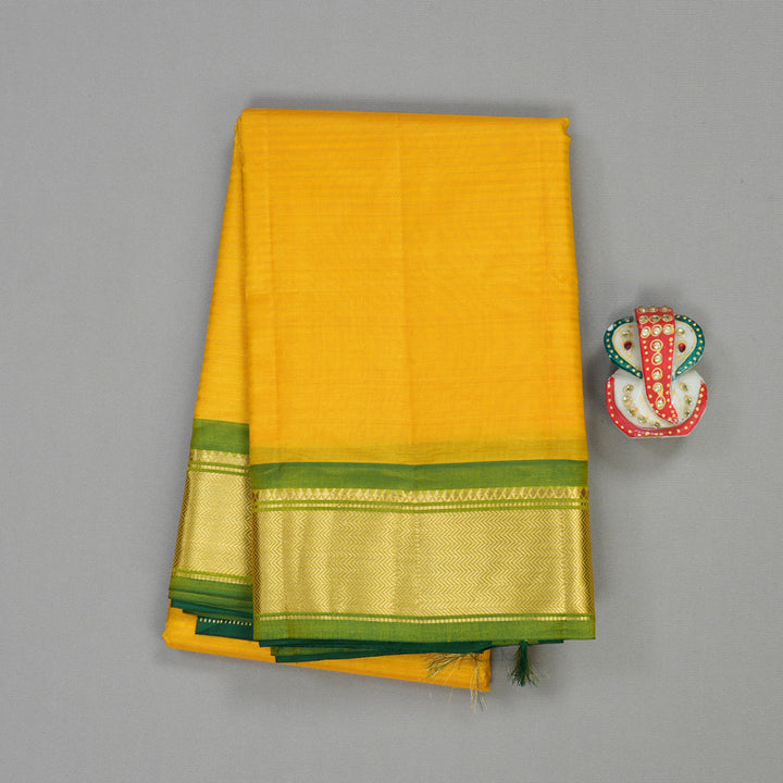 Hayagrivas Handloom Pure Kanjivaram Silk Saree in Sunlit Yellow KBE564F1-29