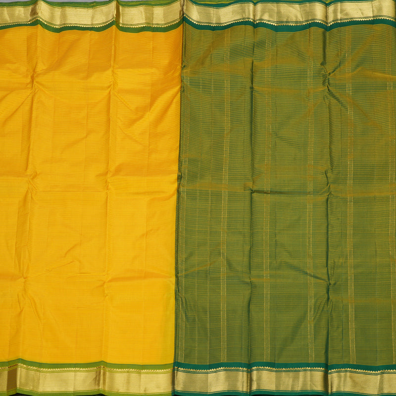 Hayagrivas Handloom Pure Kanjivaram Silk Saree in Sunlit Yellow KBE564F1-29