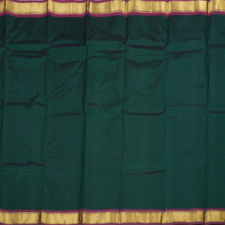 Hayagrivas Handloom Pure Kanjivaram Silk Saree in Refreshing Bottle Green KBE564F1-31