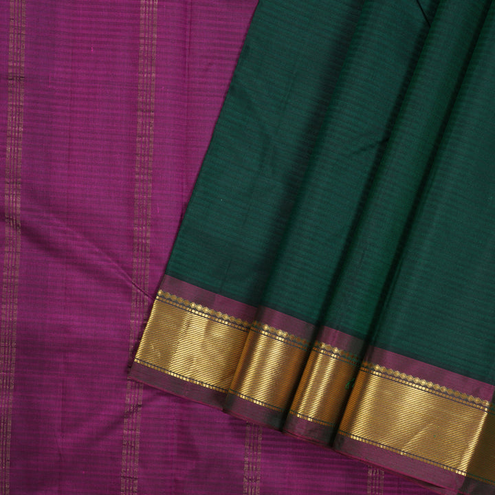 Hayagrivas Handloom Pure Kanjivaram Silk Saree in Refreshing Bottle Green KBE564F1-31