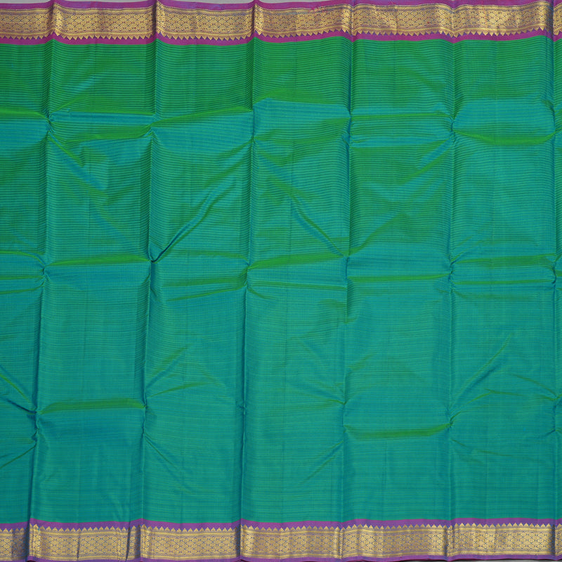 Hayagrivas Handloom Pure Kanjivaram Silk Saree in Ornate Sea Blue KBE564F1-35