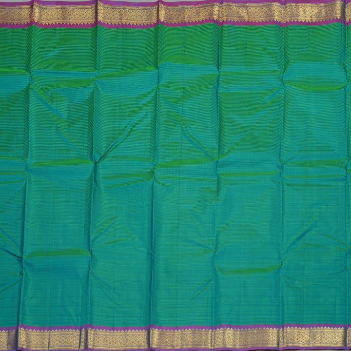Hayagrivas Handloom Pure Kanjivaram Silk Saree in Ornate Sea Blue KBE564F1-35