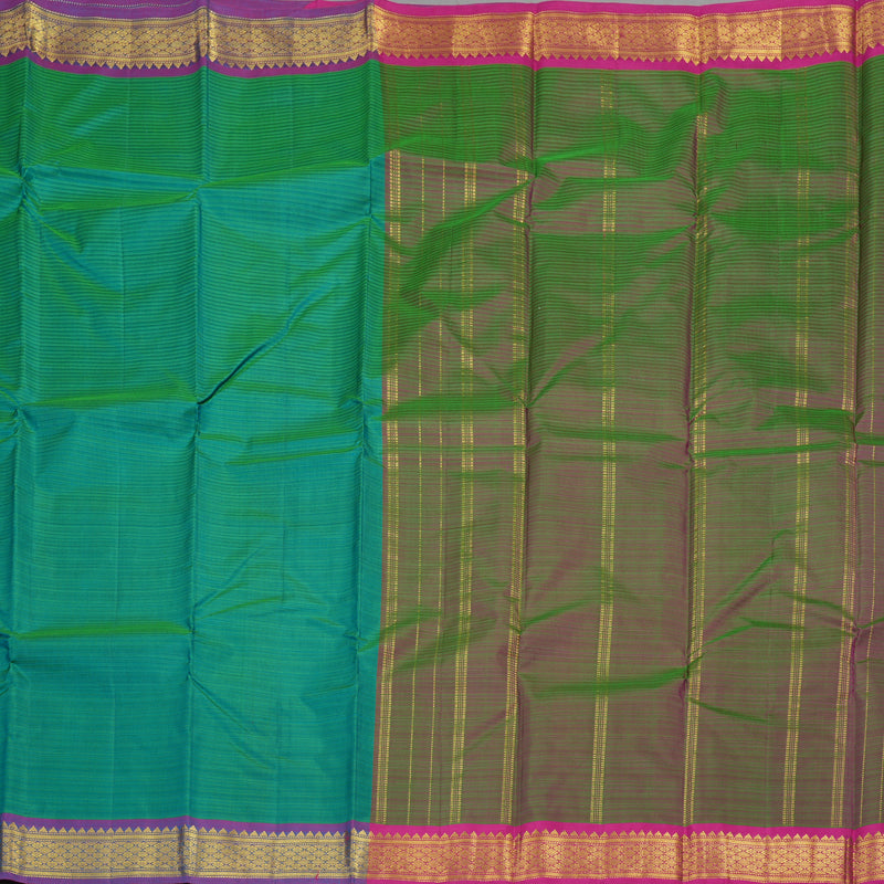 Hayagrivas Handloom Pure Kanjivaram Silk Saree in Ornate Sea Blue KBE564F1-35