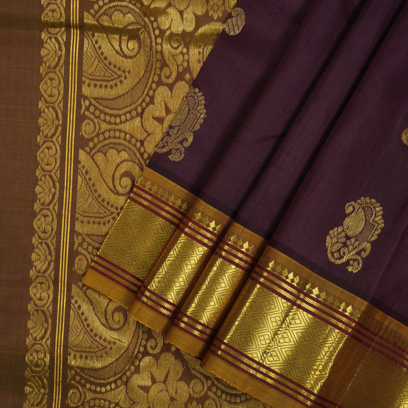 Hayagrivas Paaku One side border Kanjivaram Silk Saree KBE565F10-3