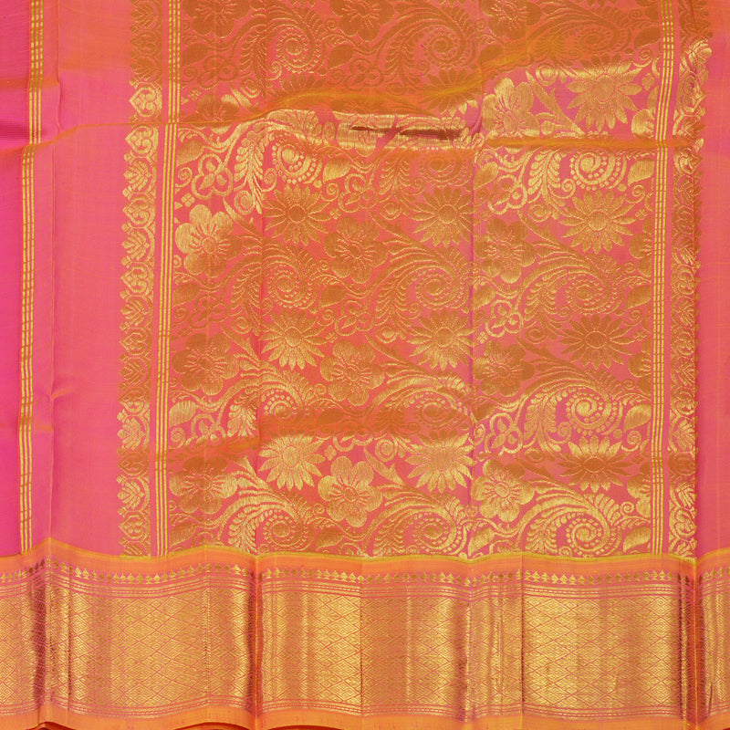 Hayagrivas Rani Pink Pure One-sided Border Kanjivaram Silk saree KBE565F11-4