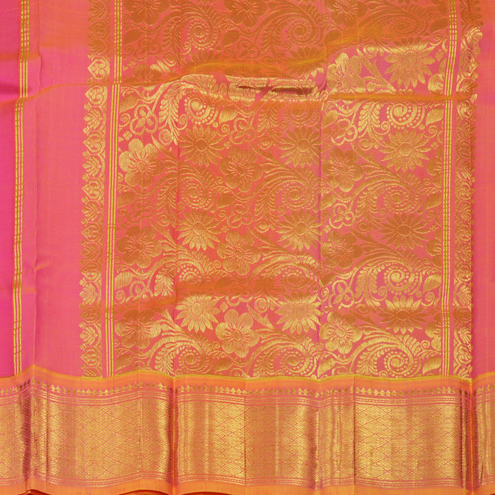 Hayagrivas Rani Pink Pure One-sided Border Kanjivaram Silk saree KBE565F11-4