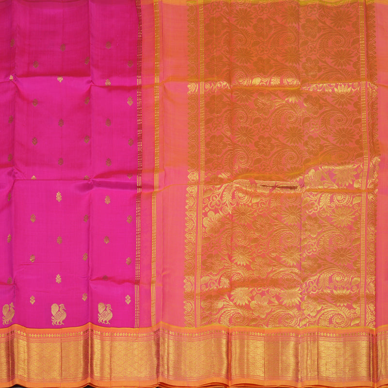 Hayagrivas Rani Pink Pure One-sided Border Kanjivaram Silk saree KBE565F11-4