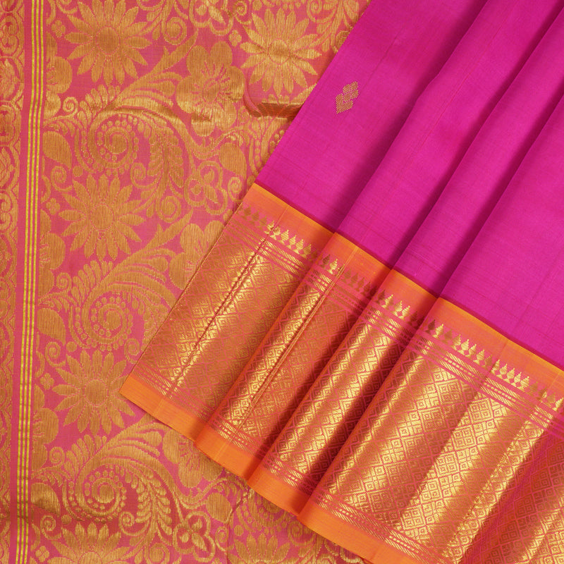 Hayagrivas Rani Pink Pure One-sided Border Kanjivaram Silk saree KBE565F11-4