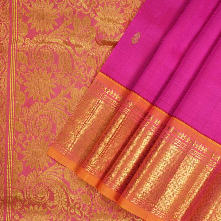 Hayagrivas Rani Pink Pure One-sided Border Kanjivaram Silk saree KBE565F11-4
