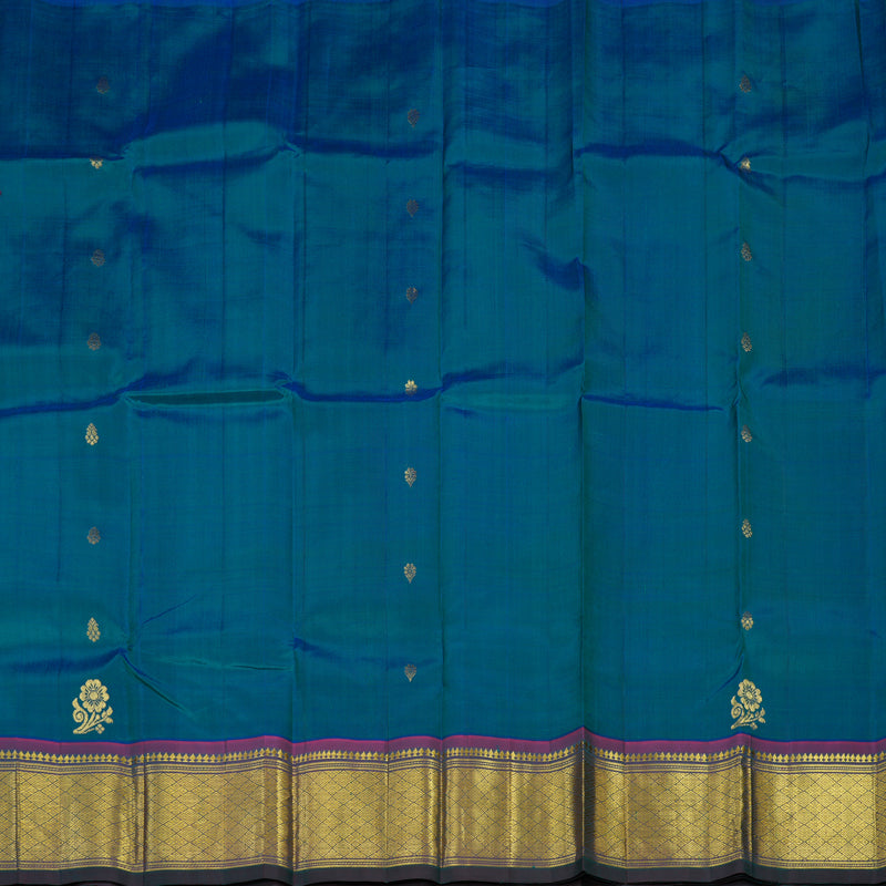 Hayagrivas Handloom Mayilkazhuthu Kanjivaram Silk Saree with Wine Purple Border KBE565F11-5