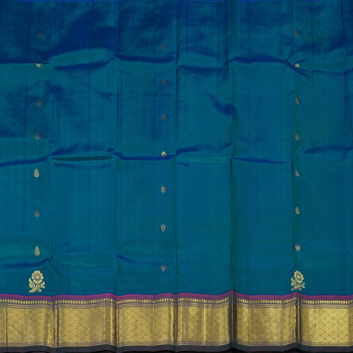 Hayagrivas Handloom Mayilkazhuthu Kanjivaram Silk Saree with Wine Purple Border KBE565F11-5