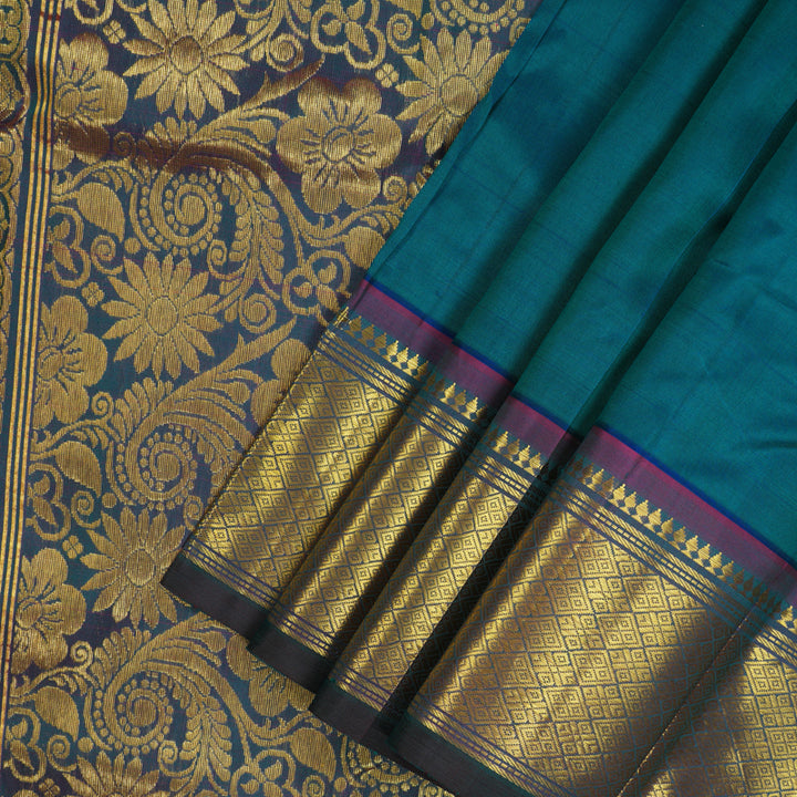 Hayagrivas Handloom Mayilkazhuthu Kanjivaram Silk Saree with Wine Purple Border KBE565F11-5