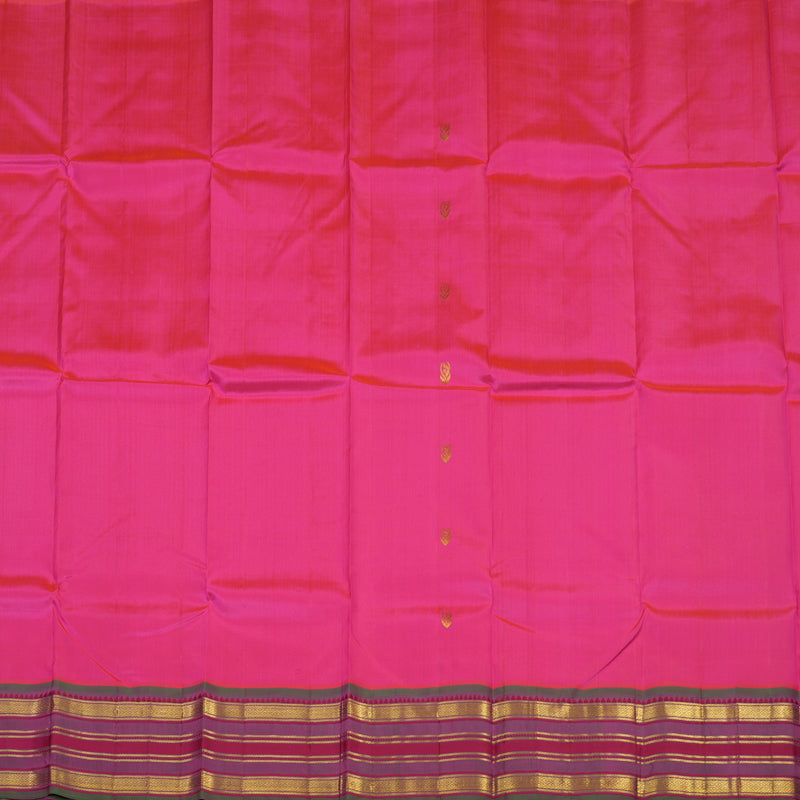 Hayagrivas Handloom Rani Pink Kanjivaram Silk Saree with Manthalir Border KBE565F8-2