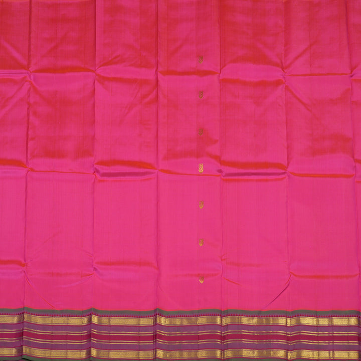 Hayagrivas Handloom Rani Pink Kanjivaram Silk Saree with Manthalir Border KBE565F8-2