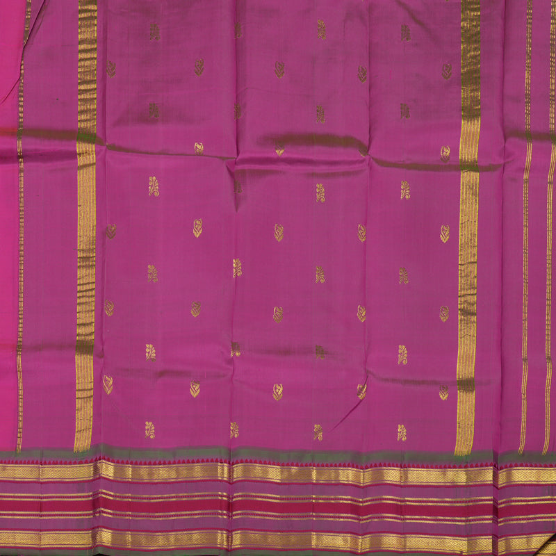 Hayagrivas Handloom Rani Pink Kanjivaram Silk Saree with Manthalir Border KBE565F8-2