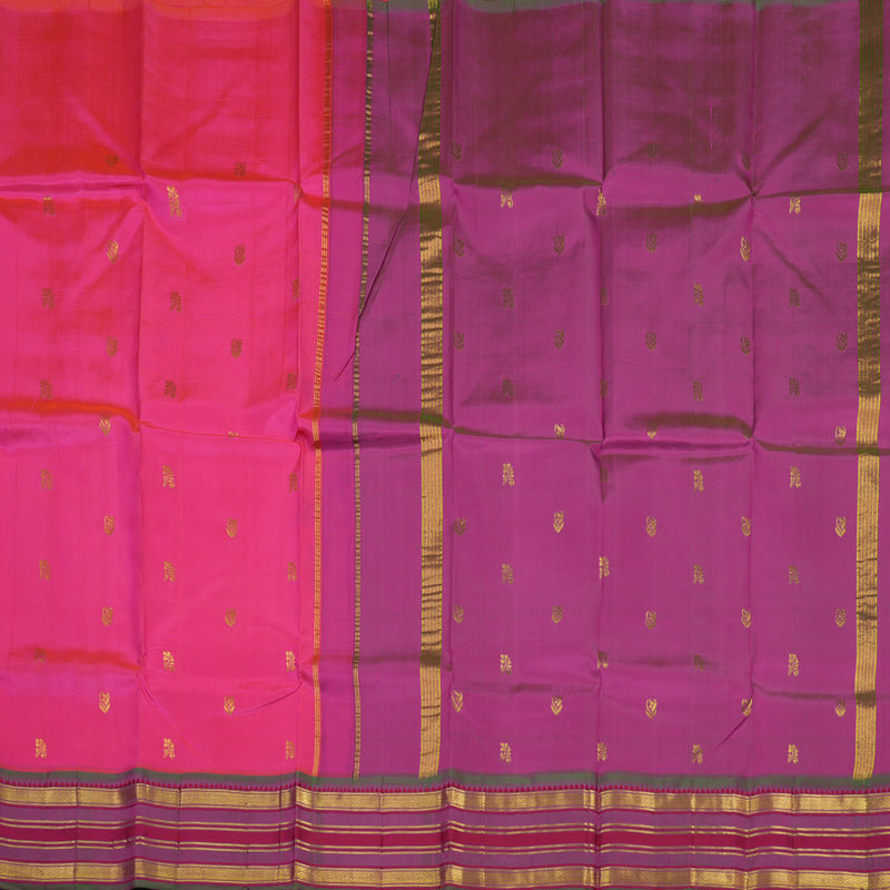 Hayagrivas Handloom Rani Pink Kanjivaram Silk Saree with Manthalir Border KBE565F8-2