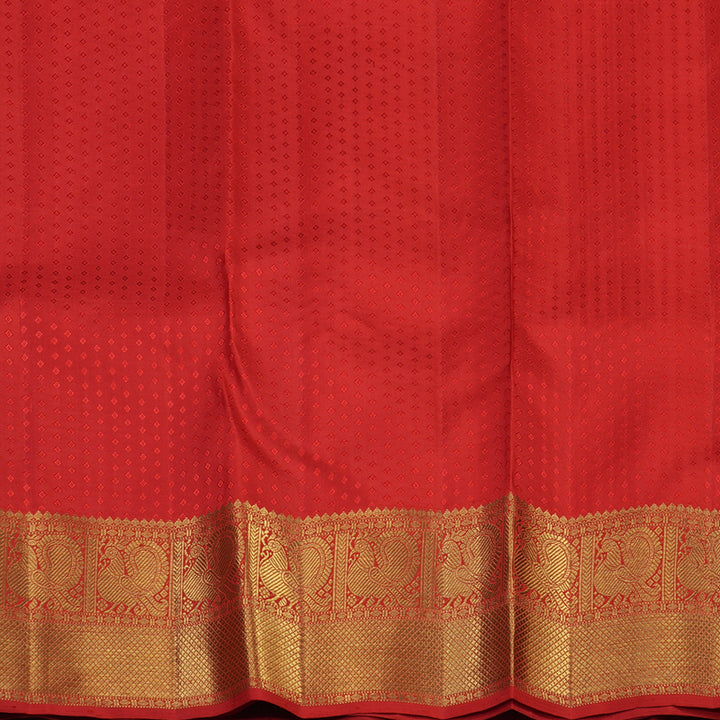 Hayagrivas Handloom Red Kanjivaram Silk Saree KBE566F1-1