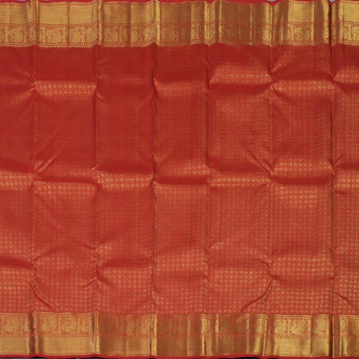 Hayagrivas Handloom Red Kanjivaram Silk Saree KBE566F1-1