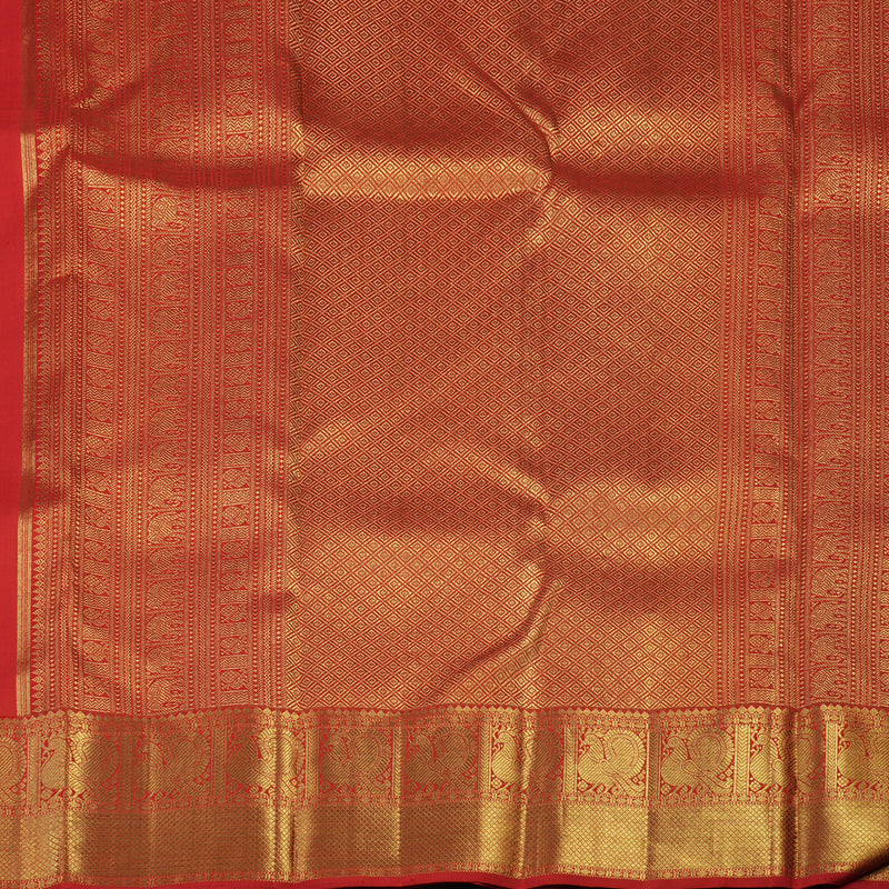 Hayagrivas Handloom Red Kanjivaram Silk Saree KBE566F1-1